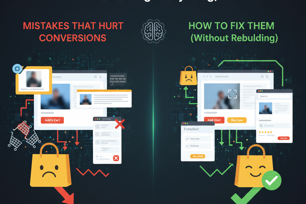 Ecommerce Website Design Mistakes That Hurt Conversions (And How to Fix Them Without Rebuilding Everything)