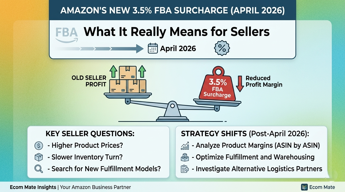 Amazon’s New 3.5% FBA Surcharge (April 2026): What It Really Means for Sellers